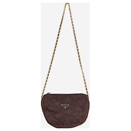 Prada-Brown nylon quilted shoulder bag-Brown