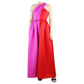 Autre Marque-Red and magenta two-tone halterneck maxi dress - size UK 8-Red