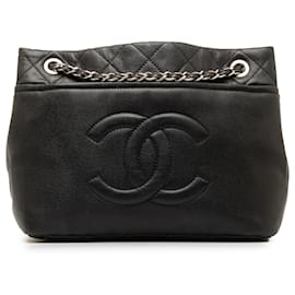 Chanel-Schwarze, weiche Einkaufstasche Timeless CC Caviar von Chanel-Schwarz