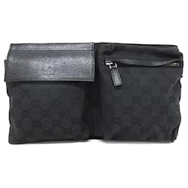 Gucci-Sac ceinture de poche doublé en toile GG noire Gucci-Noir