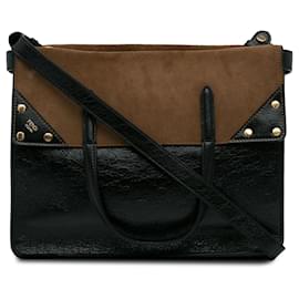 Fendi-Bolso satchel con tapa FF negro de Fendi-Negro