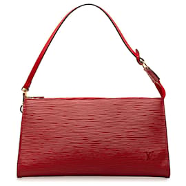 Louis Vuitton-Louis Vuitton Red Epi Pochette Acessórios-Vermelho