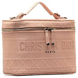 Dior-Dior Pink Diortravel Cannage D-Lite Vanity Case-Pink