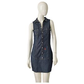 Robe mini en denim bleu sans manches Dsquared2 Bleu