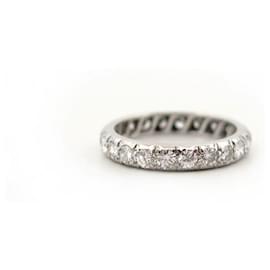 Autre Marque-NEW AMERICAN ALLIANCE RING 51 22 diamants 1.5ct white gold 18K 2.9GR GOLD RING-Silvery