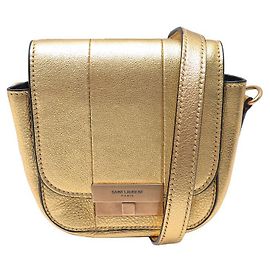 NOVA BOLSA SAINT LAURENT BETTY MINI 566959 Bolsa de ombro de couro dourada Dourado