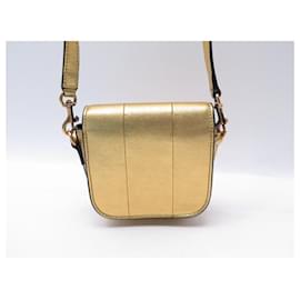 Saint Laurent-NOVA BOLSA SAINT LAURENT BETTY MINI 566959 Bolsa de ombro de couro dourada-Dourado