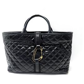 BOLSA MONCLER NOVA OPHELIE EM BOLSA ACOLCHOADA DE COURO PRETO Preto