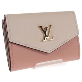 Louis Vuitton-Louis Vuitton Portefeuille Lock Mini carteira curta de couro M80785 Em uma boa condição-Outro