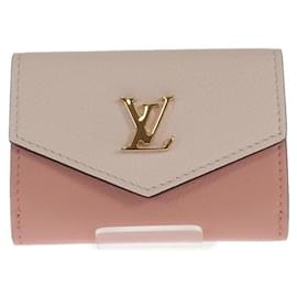 Louis Vuitton-Louis Vuitton Portefeuille Lock Mini carteira curta de couro M80785 Em uma boa condição-Outro