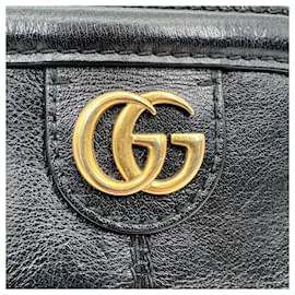 Gucci-Bolso de hombro Gucci Rebelle GG Marmont negro / bueno-Negro