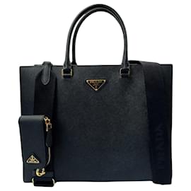 Prada-Prada Large Tote Bag Saffiano Leather black / very good-Black