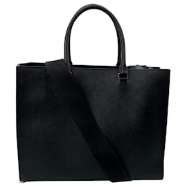 Prada-Prada Large Tote Bag Saffiano Leder schwarz / sehr gut-Schwarz
