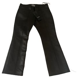 Saint Laurent Lederhose Dunkelbraun