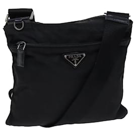 Prada-PRADA Shoulder Bag Nylon Black Auth ac2865-Black