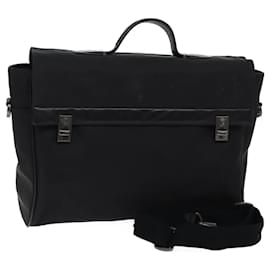 Gianni Versace-Gianni Versace Hand Bag Nylon 2way Black Auth bs13142-Black