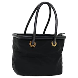 Céline-CELINE Hand Bag Nylon Black Auth 70673-Black