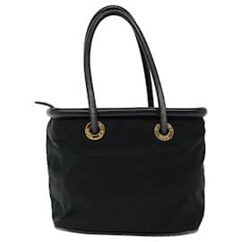 Céline-CELINE Hand Bag Nylon Black Auth 70673-Black