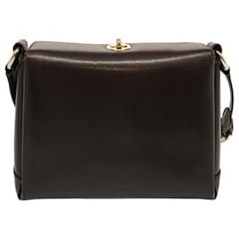 Gucci-GUCCI Shoulder Bag Leather Brown Auth 70320-Brown