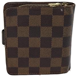 Louis Vuitton-LOUIS VUITTON Damier Ebene Kompakte Geldbörse mit Reißverschluss N61668 LV Auth 70692-Andere