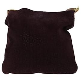 Céline-CELINE C Macadam Canvas Shoulder Bag Bordeaux Auth 70179-Other