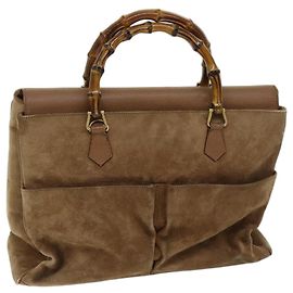 GUCCI Bamboo Handtasche Leder Braun Auth ac2849 Braun
