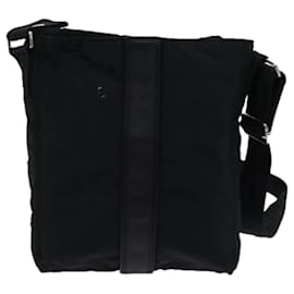 Hermès-HERMES Acapulco Bandouliere MM Shoulder Bag Nylon Black Auth bs13399-Black