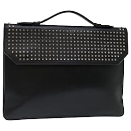 Christian Louboutin-Christian Louboutin Studs Hand Bag Leather Black Auth bs13080-Black