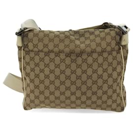 Gucci-GUCCI GG Canvas Shoulder Bag Beige 146236 auth 70400-Beige