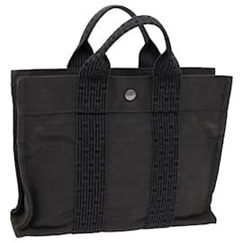 Hermès-HERMES Her Line PM Tote Bag Canvas Gray Auth 70183-Grey