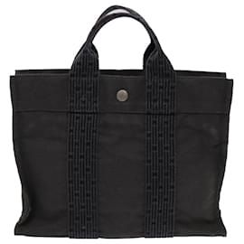 Hermès-HERMES Her Line PM Bolso tote Lona Gris Auth 70183-Gris