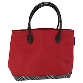 Autre Marque-Burberrys Nova Check Blue Label Borsa a mano Nylon Rosso Auth yk11697-Rosso