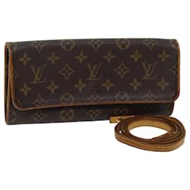 Louis Vuitton-LOUIS VUITTON Monogram Pochette Twin GM Bandolera M51852 LV Auth ac2889-Monograma