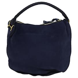 Chloé-Chloe Mercy Shoulder Bag Leather Navy Auth am6055-Navy blue