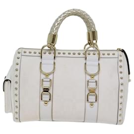 Versace-VERSACE Boston Bag Leder Weiß Auth 70452EIN-Weiß