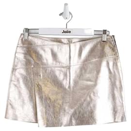 Bash mini saia de couro Dourado
