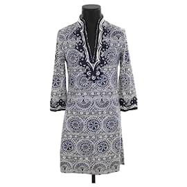 Tory Burch-vestido de algodão-Azul