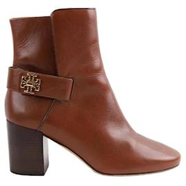 Tory Burch-Lederstiefel-Braun