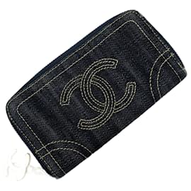 Chanel-Chanel Reißverschluss um Brieftasche-Blau