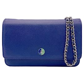 Chanel-Chanel Wallet an der Kette-Blau