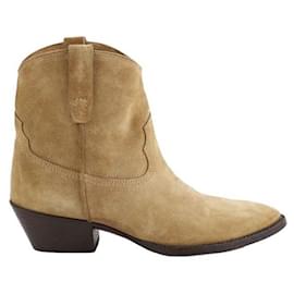 Saint Laurent-Suede boots-Beige