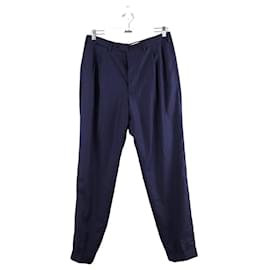 Loro Piana-Pantalon en coton-Bleu Marine