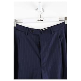 Loro Piana-Pantalon en coton-Bleu Marine