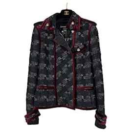 Chanel-Jaqueta de Tweed Preta Extremamente Rara-Preto