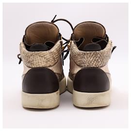 Giuseppe Zanotti-GIUSEPPE ZANNOTTI Ofelia Desert Python Style High Top Sneakers Brown 40-Brown