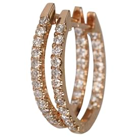 Autre Marque-NON SIGNE / unsigned 18K pink gold diamonds earrings-Golden