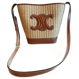 Céline-Triomphe leather bucket bag-Camel