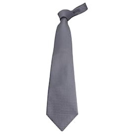 Tom Ford-Tom Ford Patterned Necktie in Silver Silk Cotton-Silvery