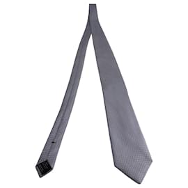 Tom Ford-Cravate à motifs Tom Ford en coton de soie argenté-Argenté