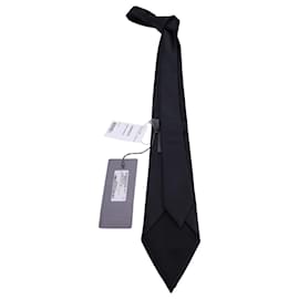 Alexander Mcqueen-Alexander McQueen Studded Necktie in Black Satin-Black